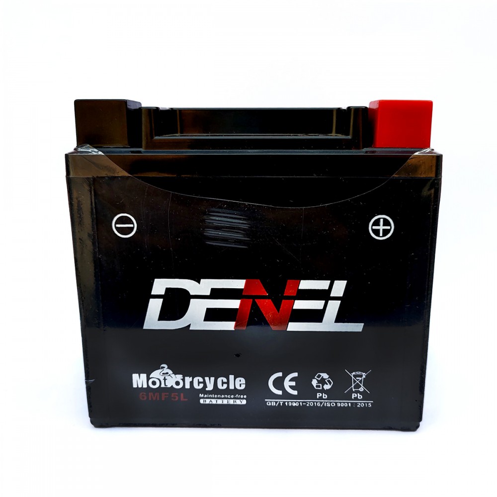 Denel Dry Battery 5Ah - 12v for Honda CG125, Yamaha YBR YBZ